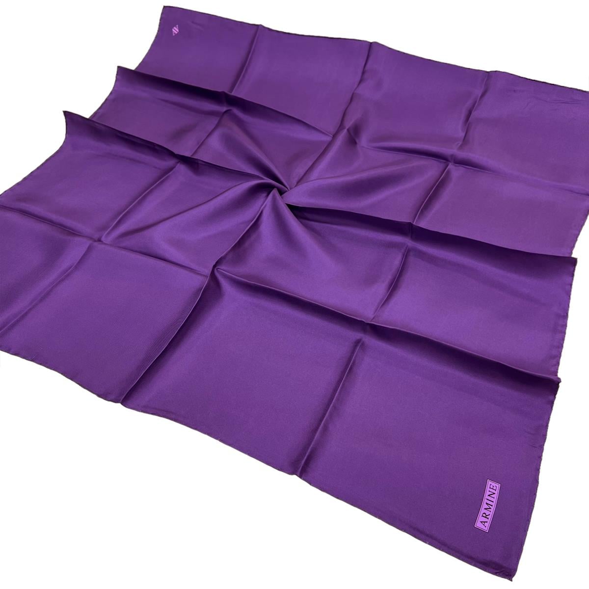 Armine Düz İpek Eşarp - 81 Mor Twill