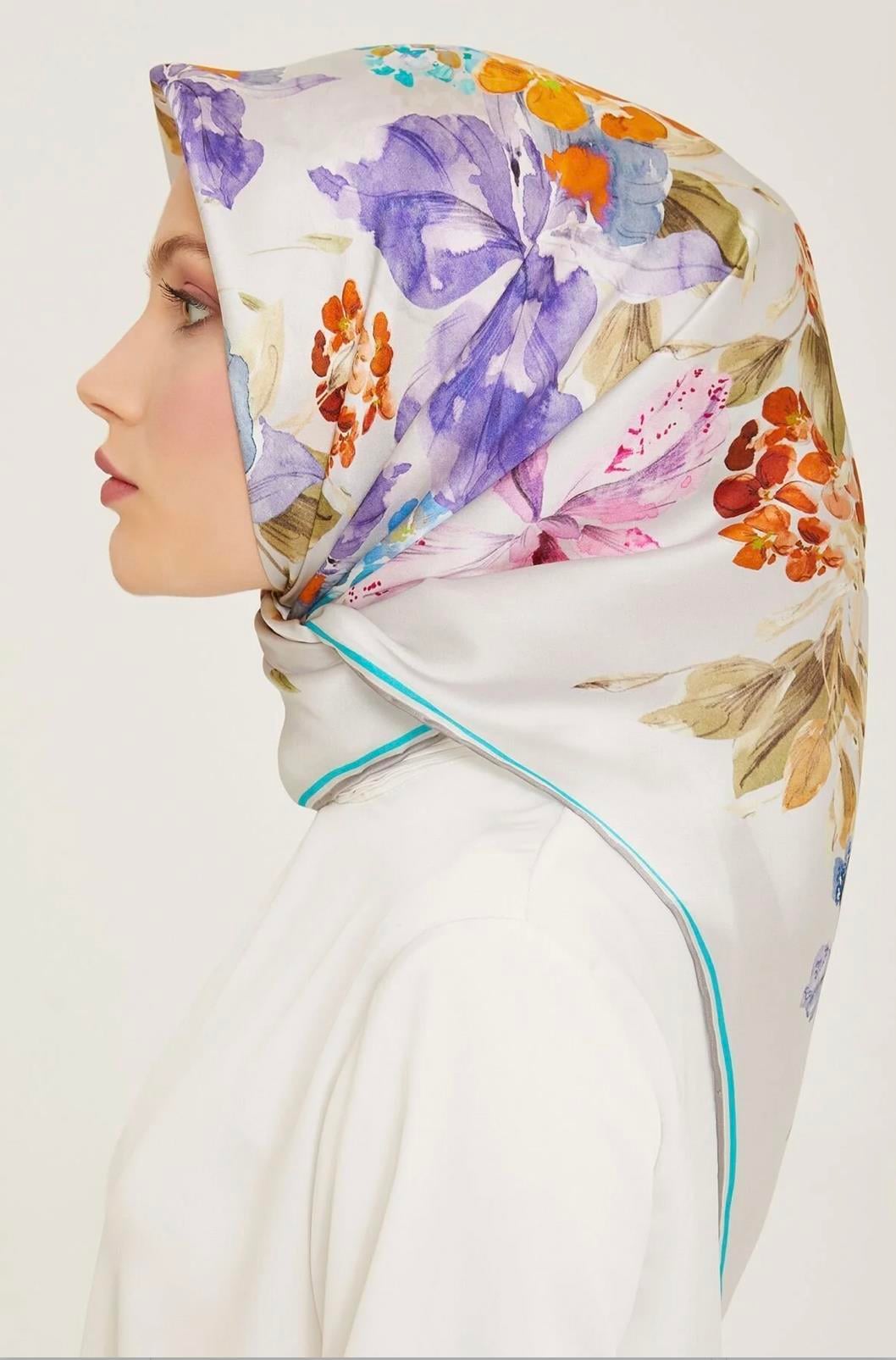 Armine İpek Eşarp 2024 Yaz - 9127-31 Gri Twill