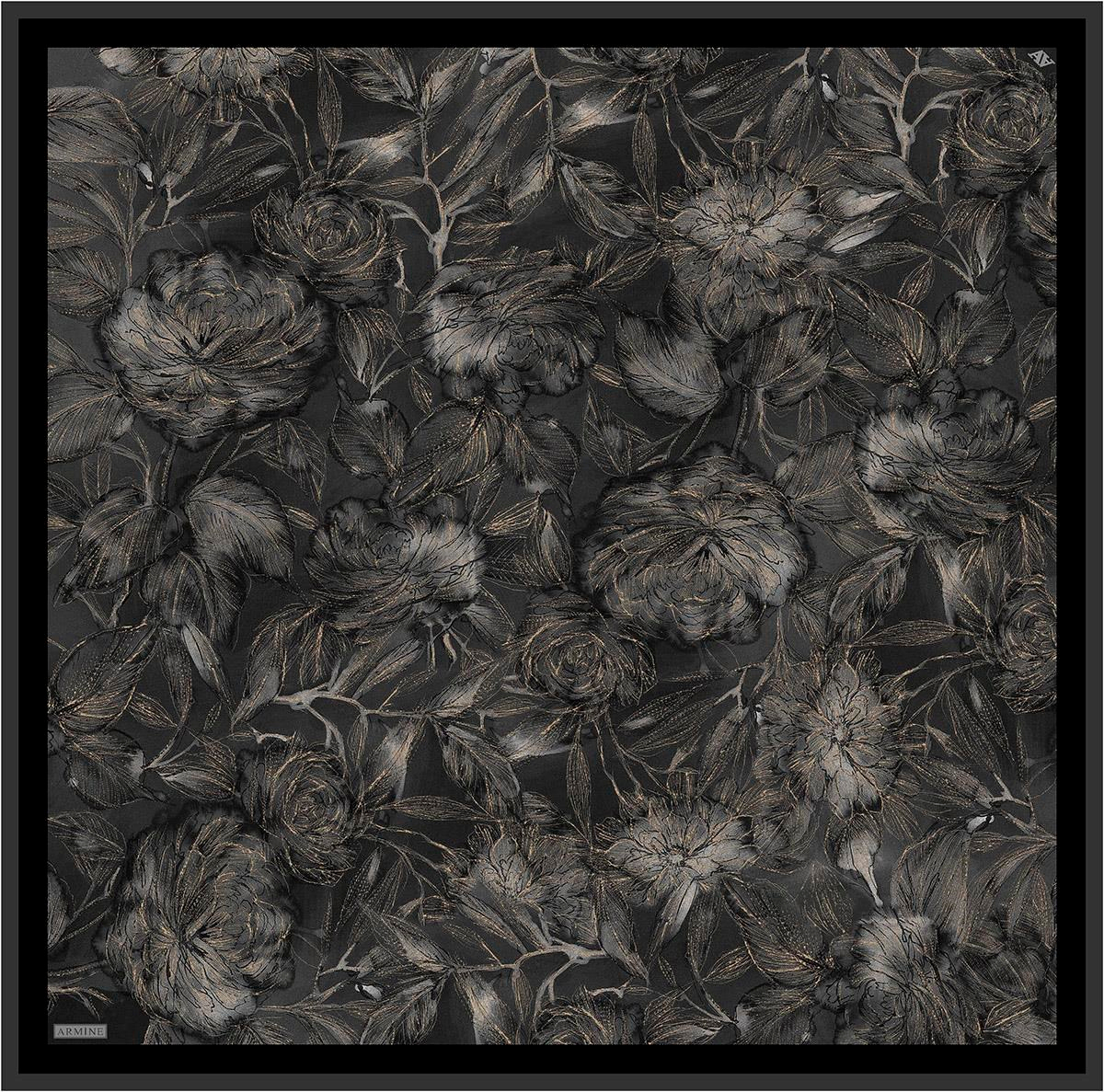 Armine İpek Eşarp 2026 Kış - 9409-85 Siyah Twill
