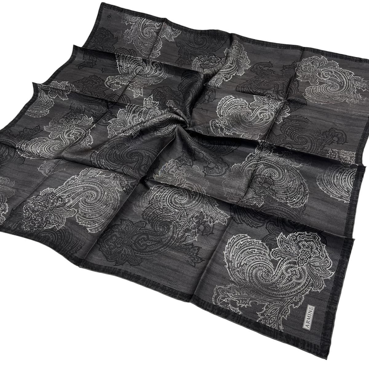 Armine İpek Eşarp 2026 Kış - 9428-52 Füme Siyah Twill