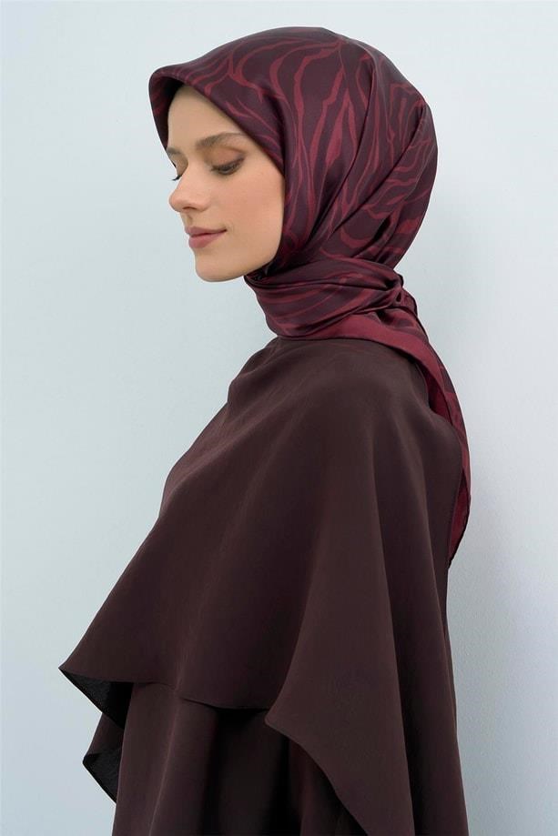 Armine İpek Eşarp 2026 Yaz - 9511-50 Vişne Twill