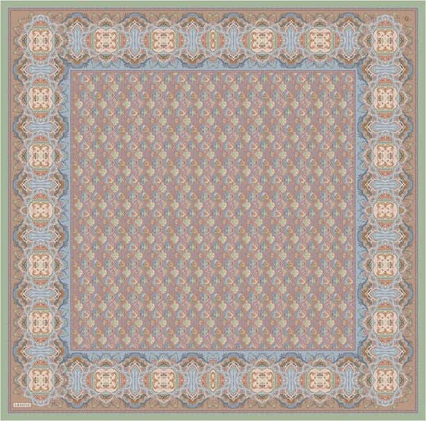 Armine İpek Eşarp 2026 Yaz - 9518-83 Mavi Sura