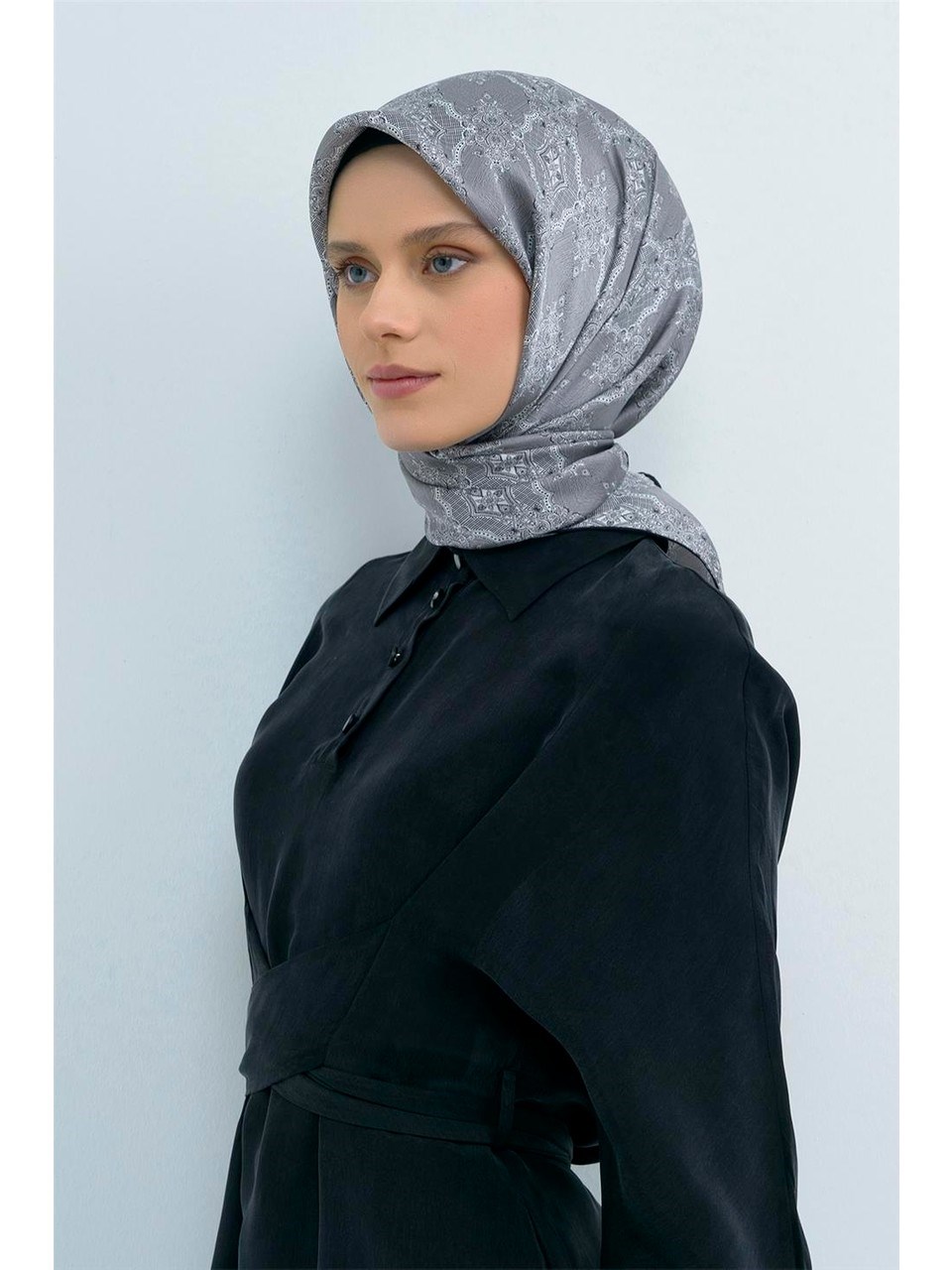 Armine İpek Eşarp 2026 Yaz - 9522-84 Gri Twill