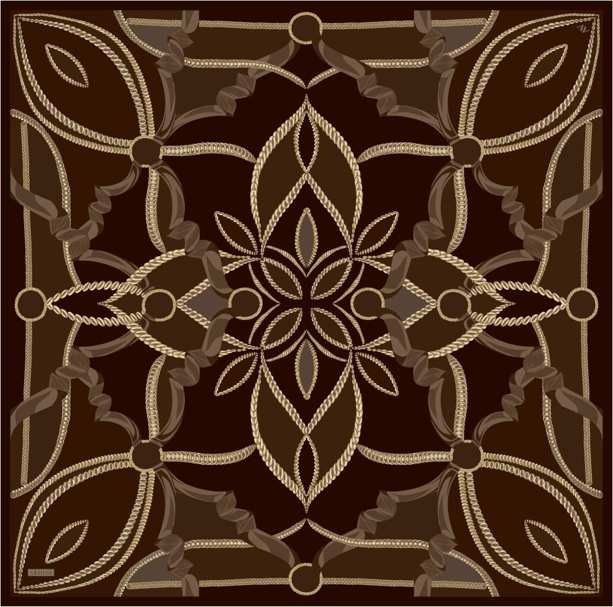 Armine İpek Eşarp 2026 Yaz - 9531-85 Kahverengi Twill 