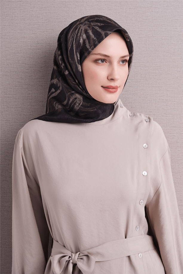 Armine İpek Eşarp 2027 Kış - 9600-52 Antrasit Sura