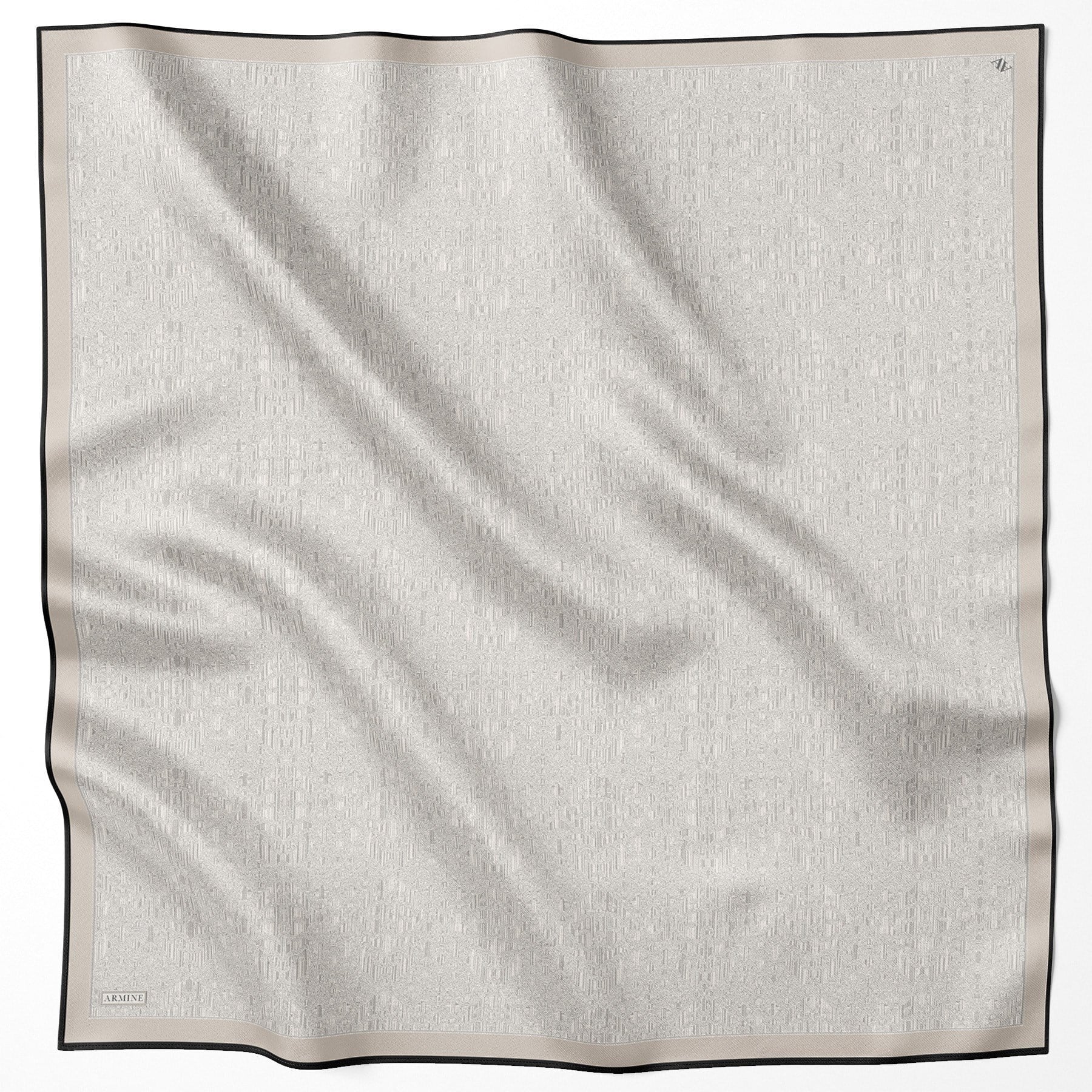 Armine İpek Eşarp 2027 Kış - 9601-02 Ekru Gri Twill