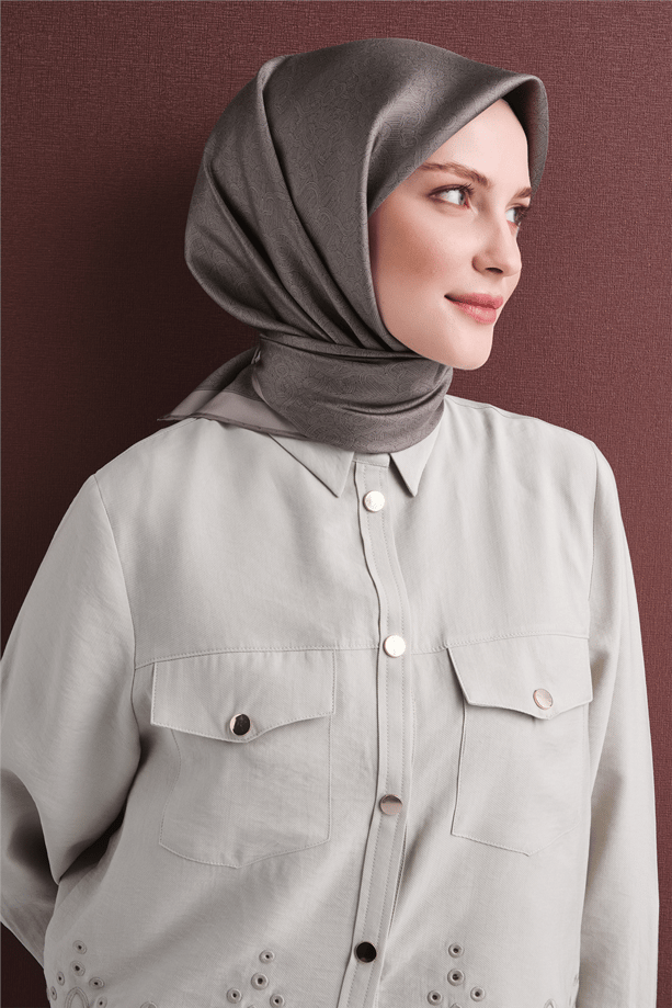 Armine İpek Eşarp 2027 Kış - 9601-52 Vizon Twill