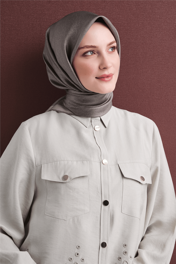 Armine İpek Eşarp 2027 Kış - 9601-52 Vizon Twill