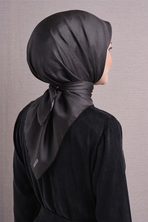 Armine İpek Eşarp 2027 Kış - 9601-54 Gri Twill