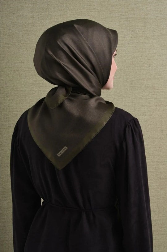 Armine İpek Eşarp 2027 Kış - 9601-87 Koyu Haki Twill