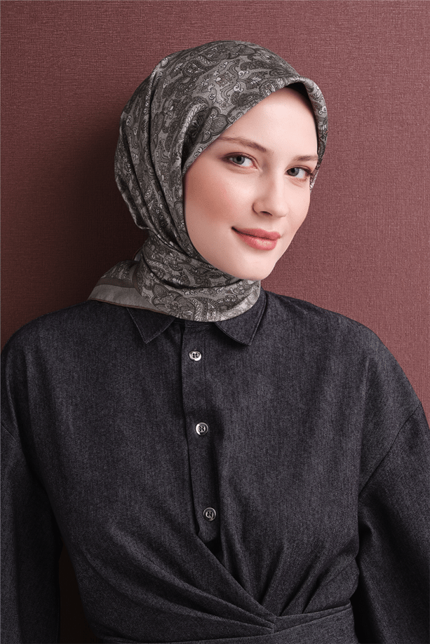 Armine İpek Eşarp 2027 Kış - 9609-08 Vizon Twill