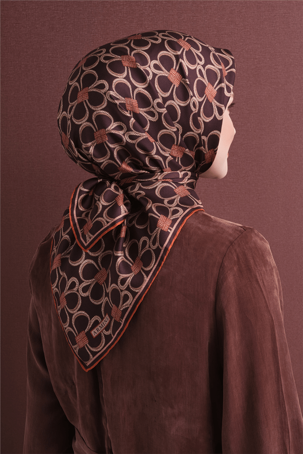 Armine İpek Eşarp 2027 Kış - 9638-03 Acı Kahve Twill