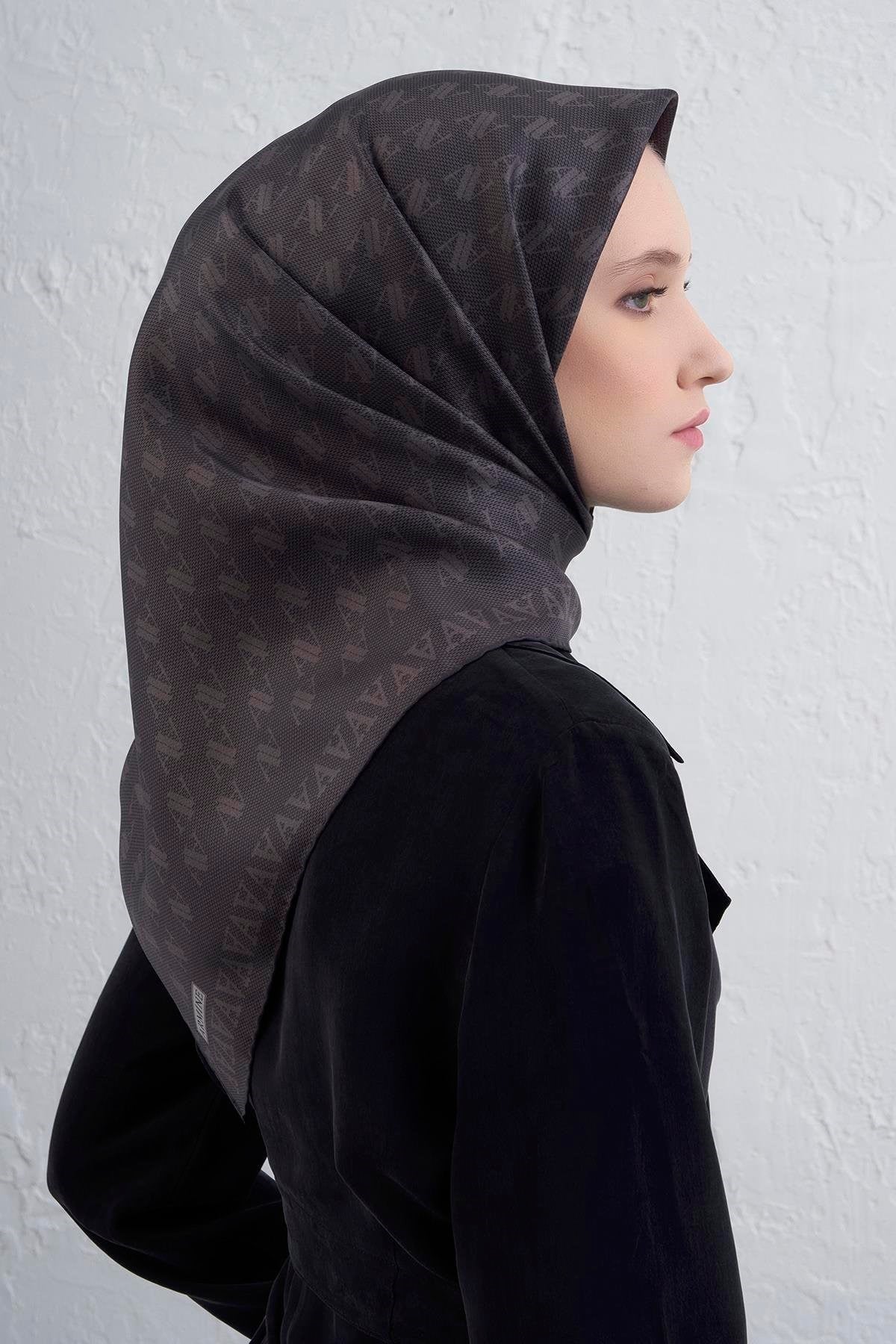 Armine İpek Eşarp Nostalji - 9412-01 Antrasit Twill