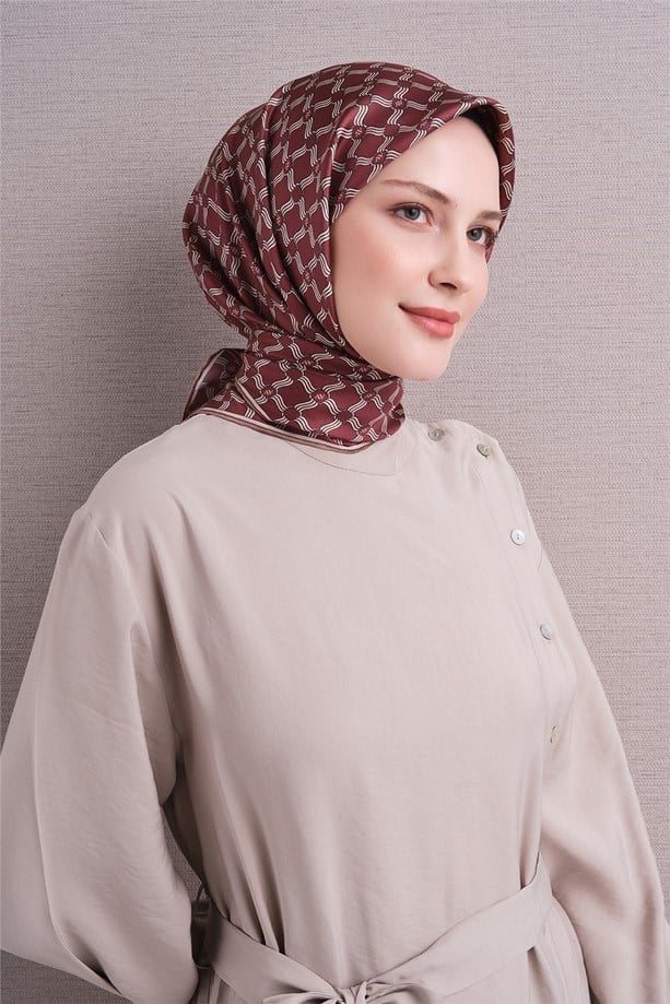 Armine İpek Eşarp Nostalji - 9636-86 Koyu Gül Kurusu Twill