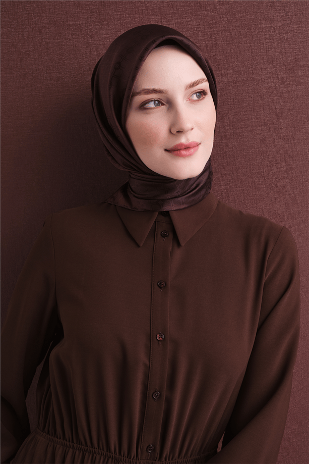 Armine Jakarlı İpek Eşarp 2027 Kış - 9647-87 Bordo