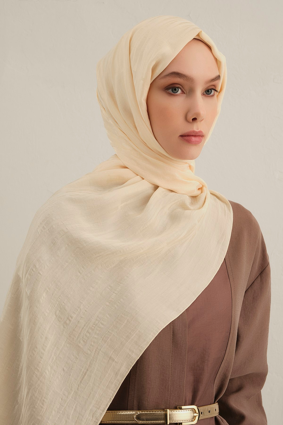 Armine Lyocell Şal - 3 - Krem 60