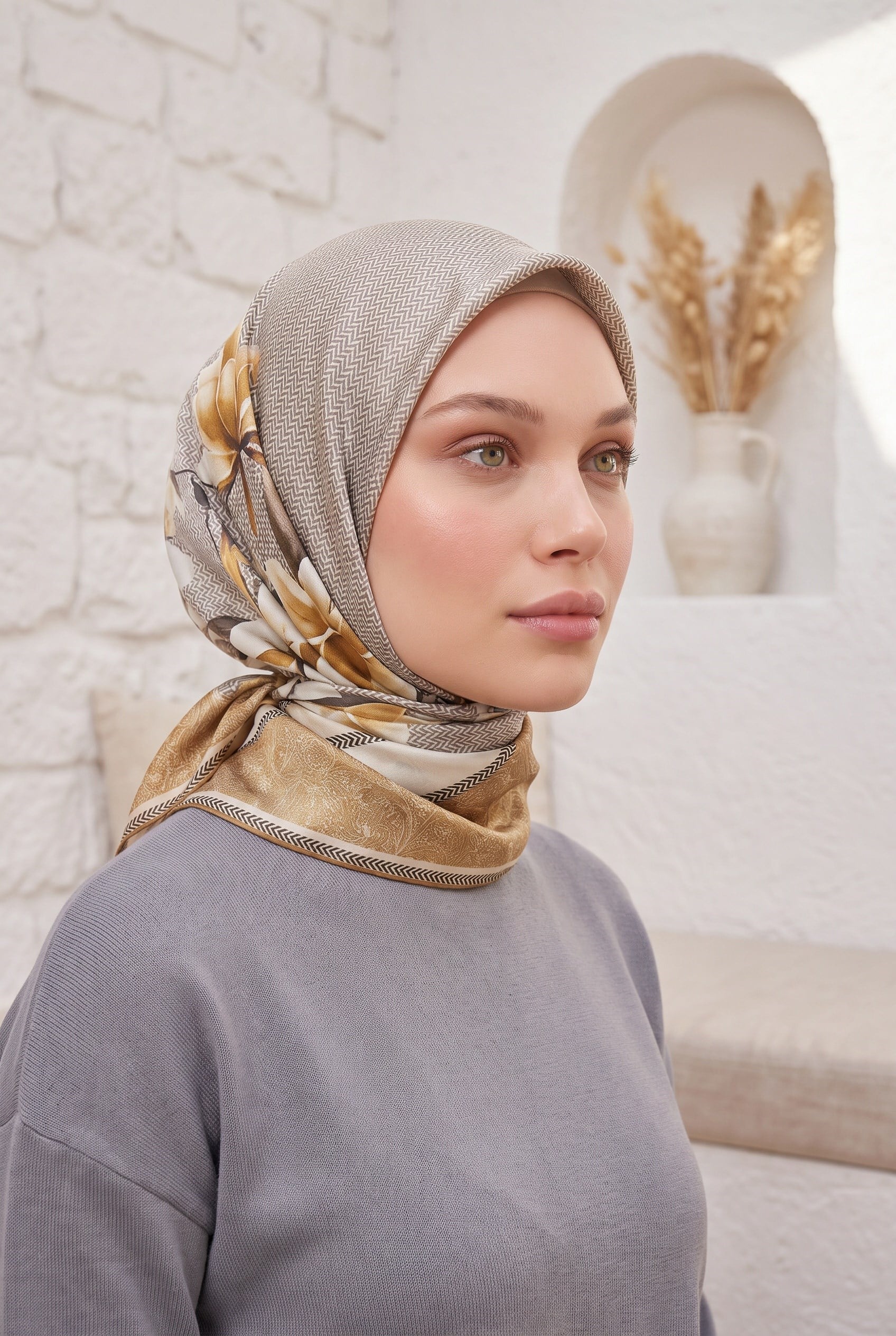 Armine Sport Twill Eşarp - 8532-83 Gold