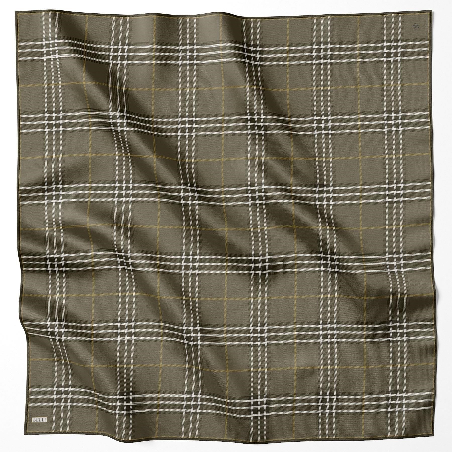 Belli İpek Eşarp - 4122-84 Yeşil Twill