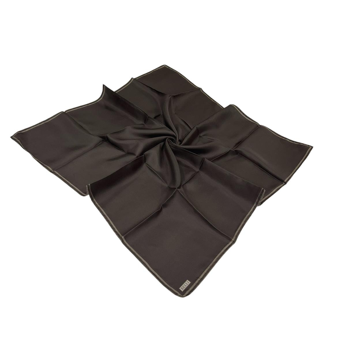Belli Twill İpek Eşarp - 4009-53 Kahverengi