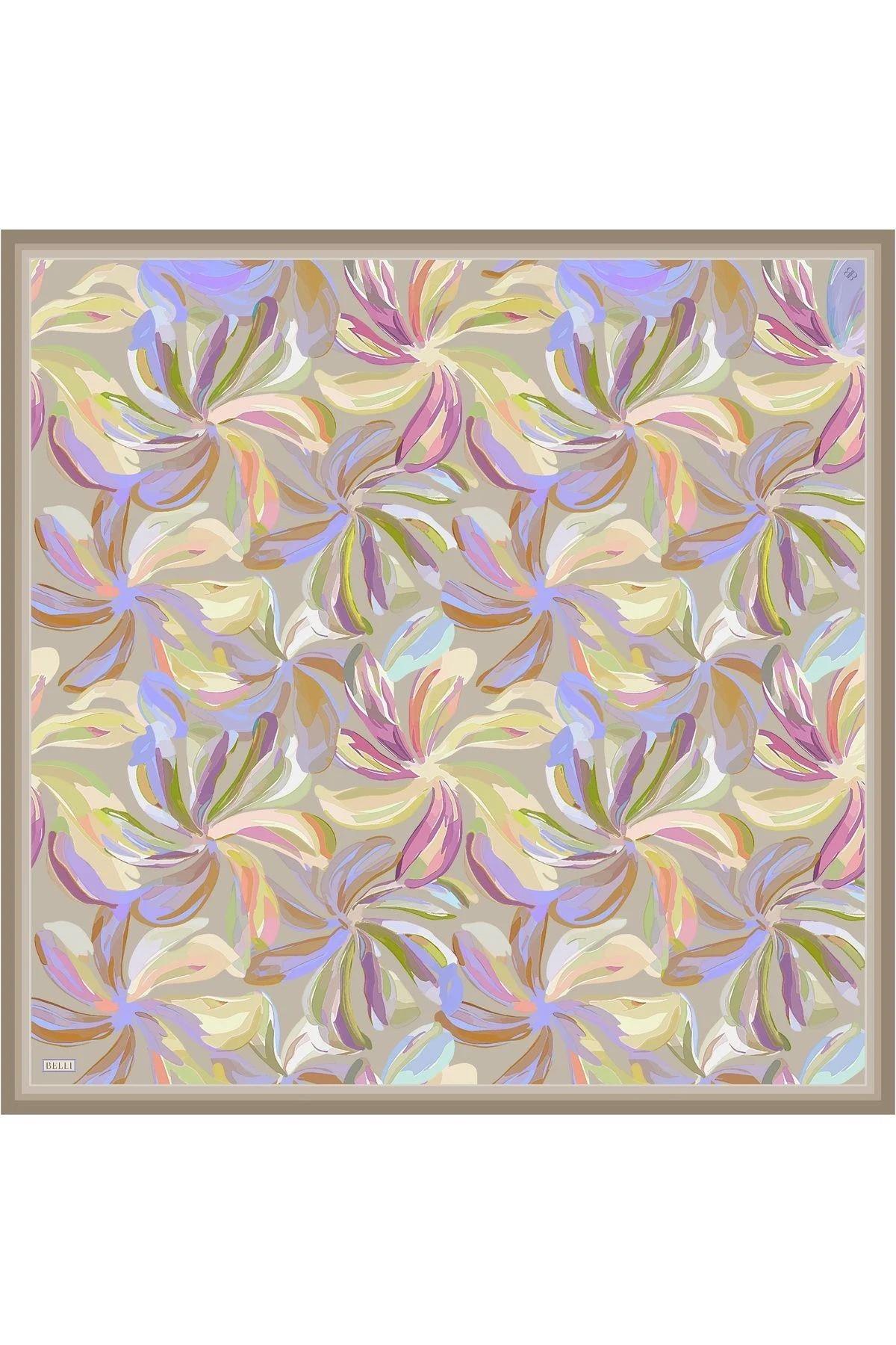 Belli Twill İpek Eşarp - 4107-03 Vizon Sura
