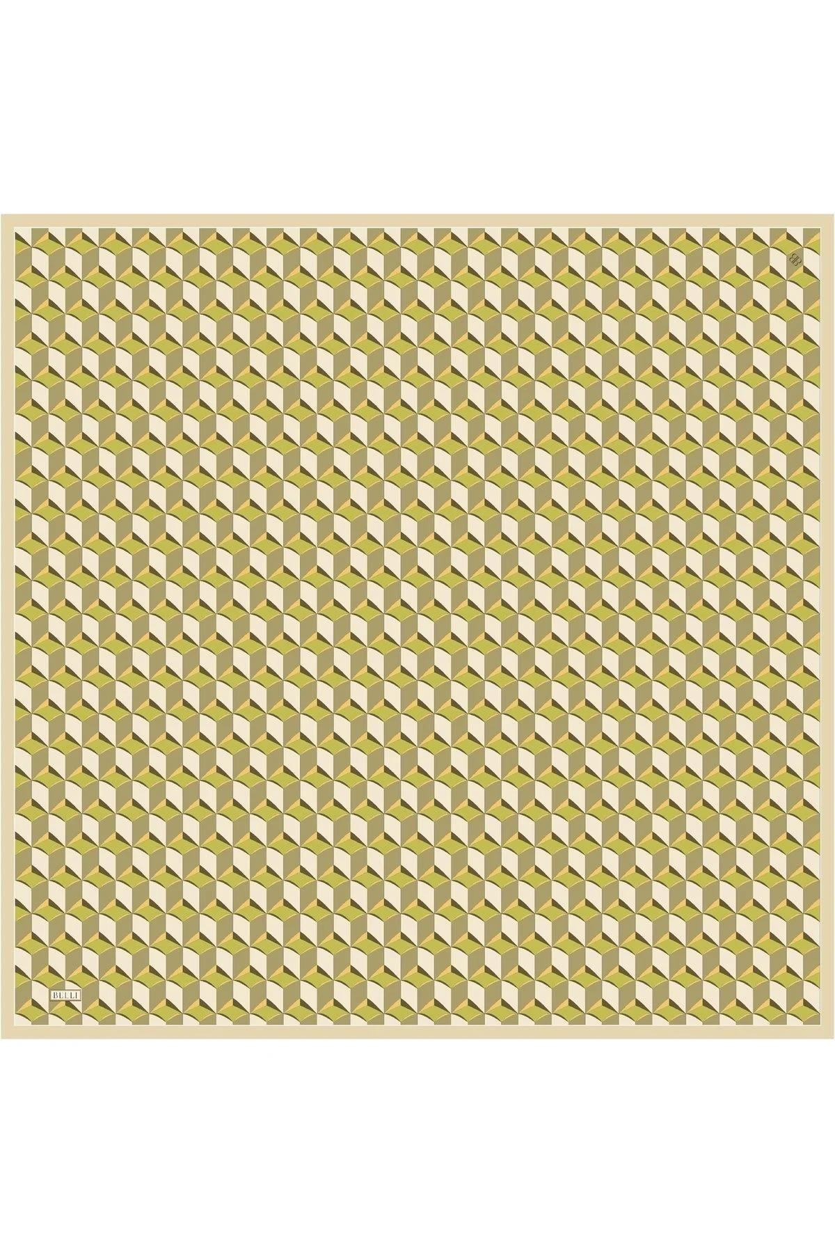 Belli Twill İpek Eşarp - 4112-30 Yeşil