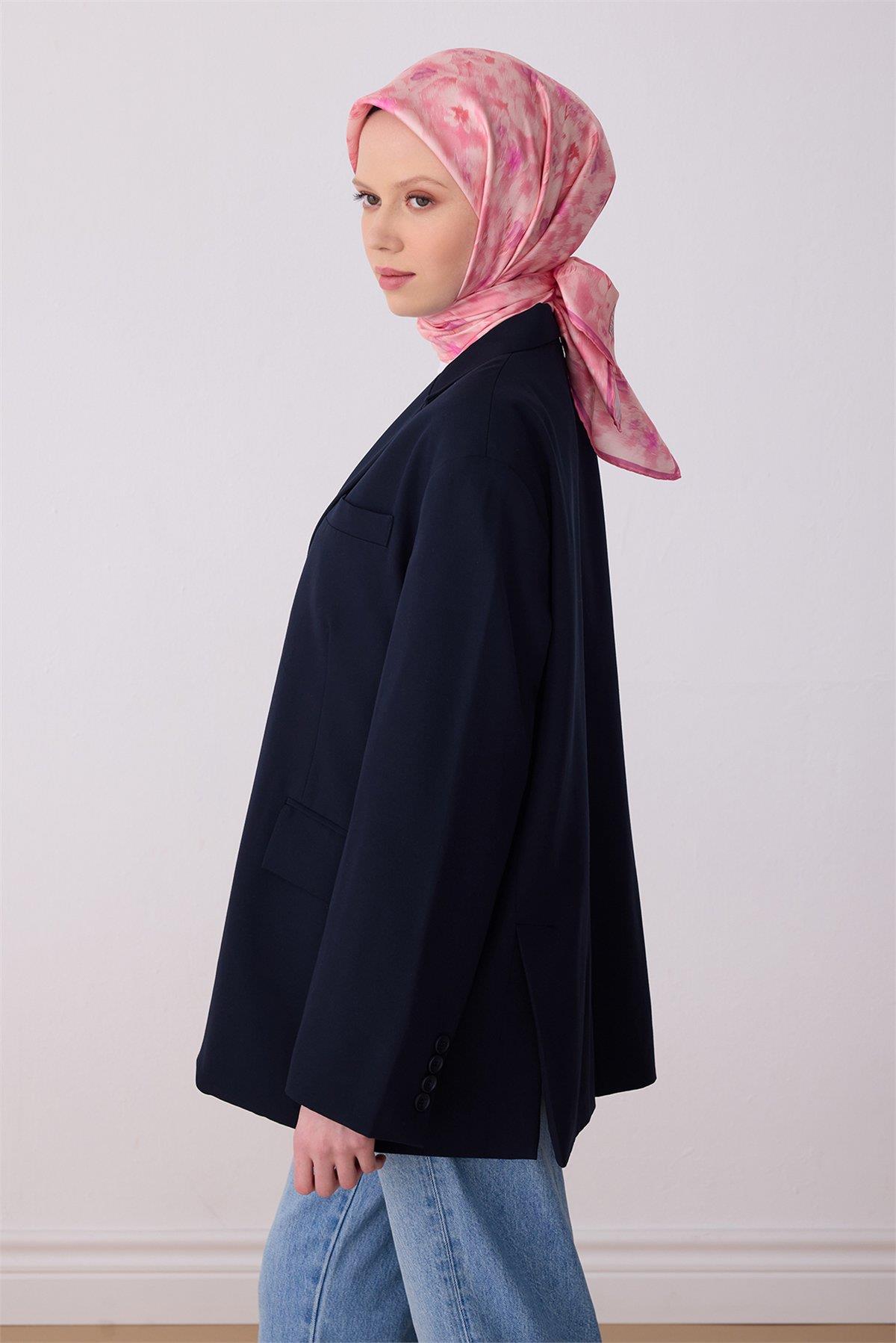 Belli Twill İpek Eşarp - 4319-04 Pembe