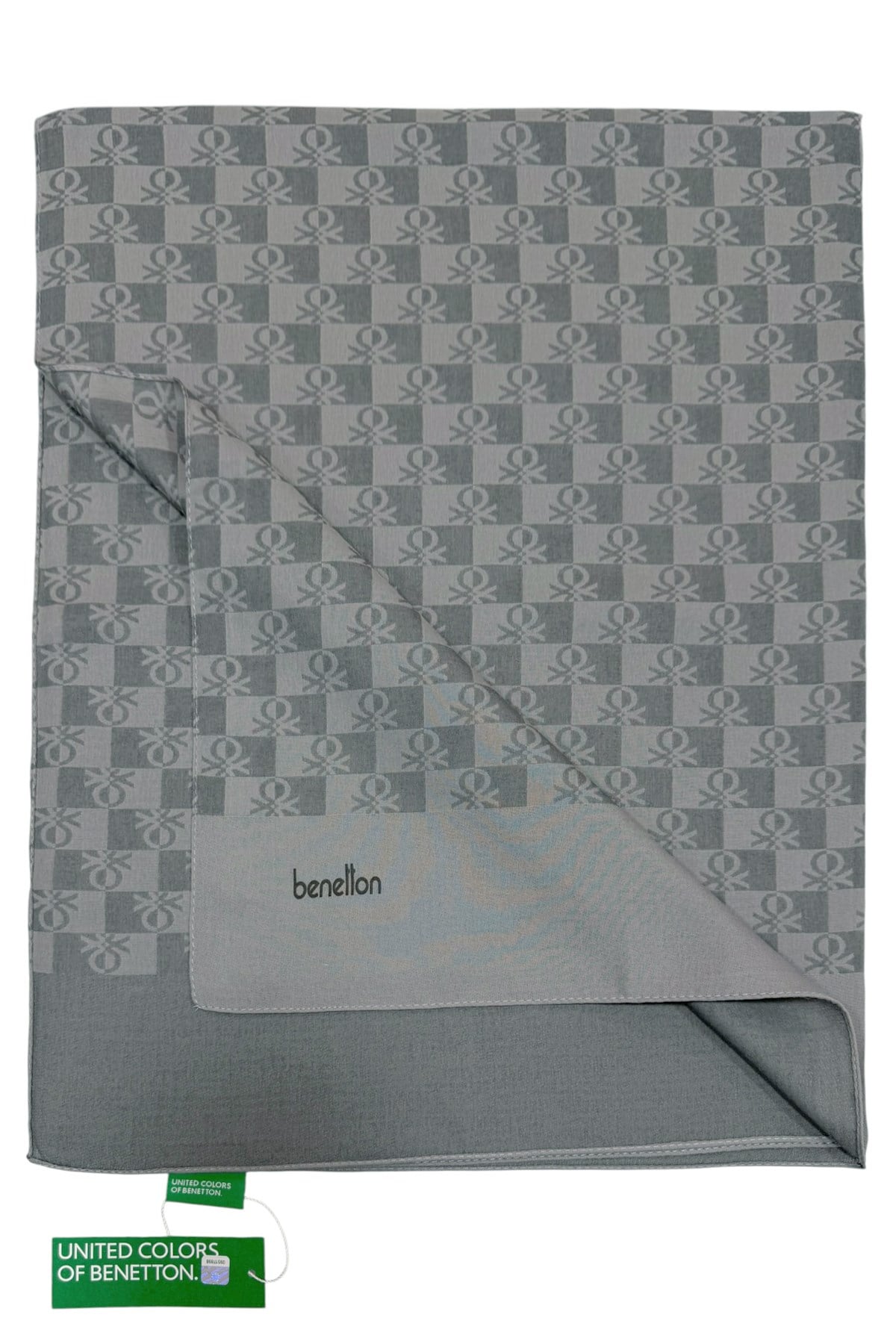 Benetton Elegante Şal - Tre - Açık Antrasit
