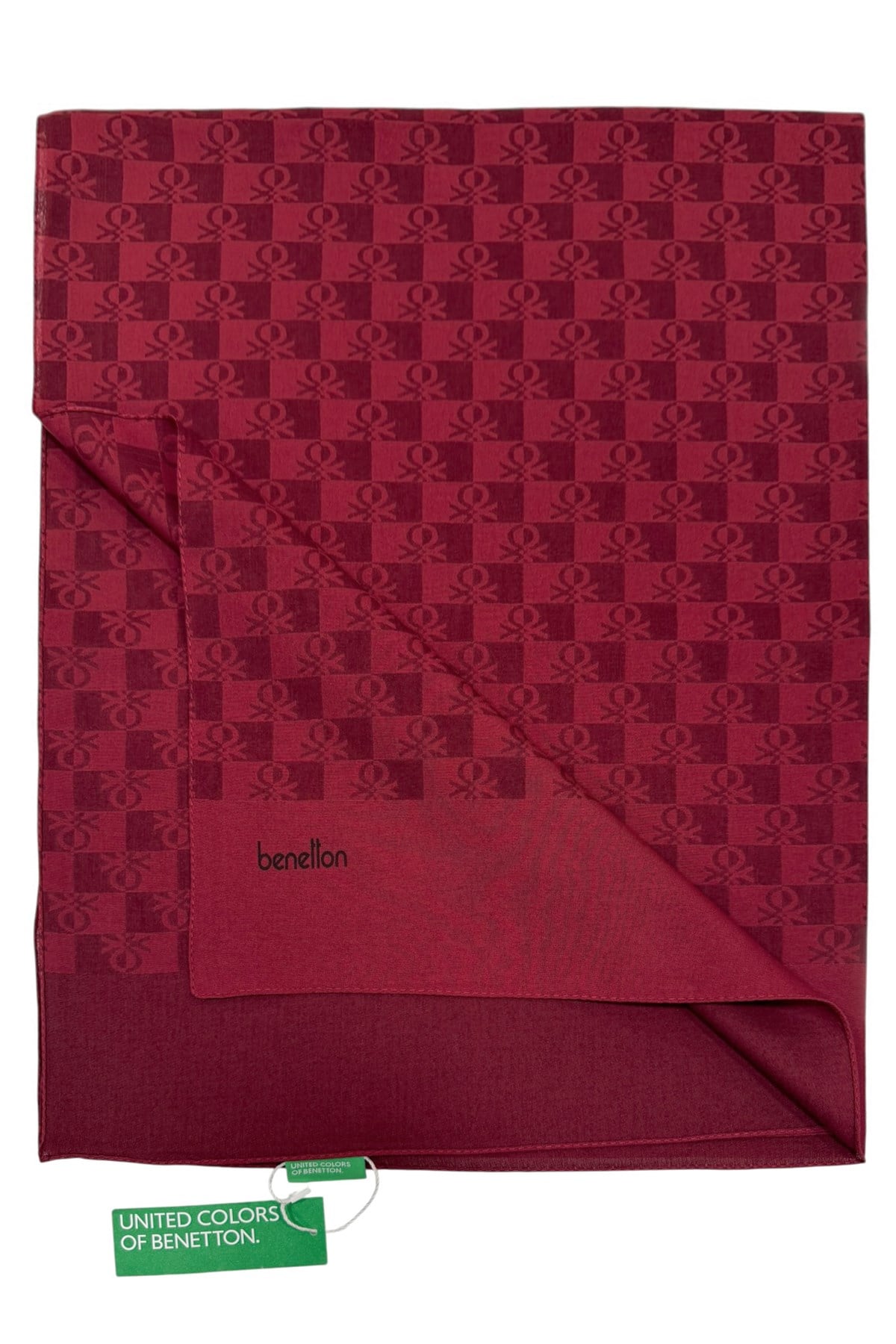Benetton Elegante Şal - Tre - Açık Bordo