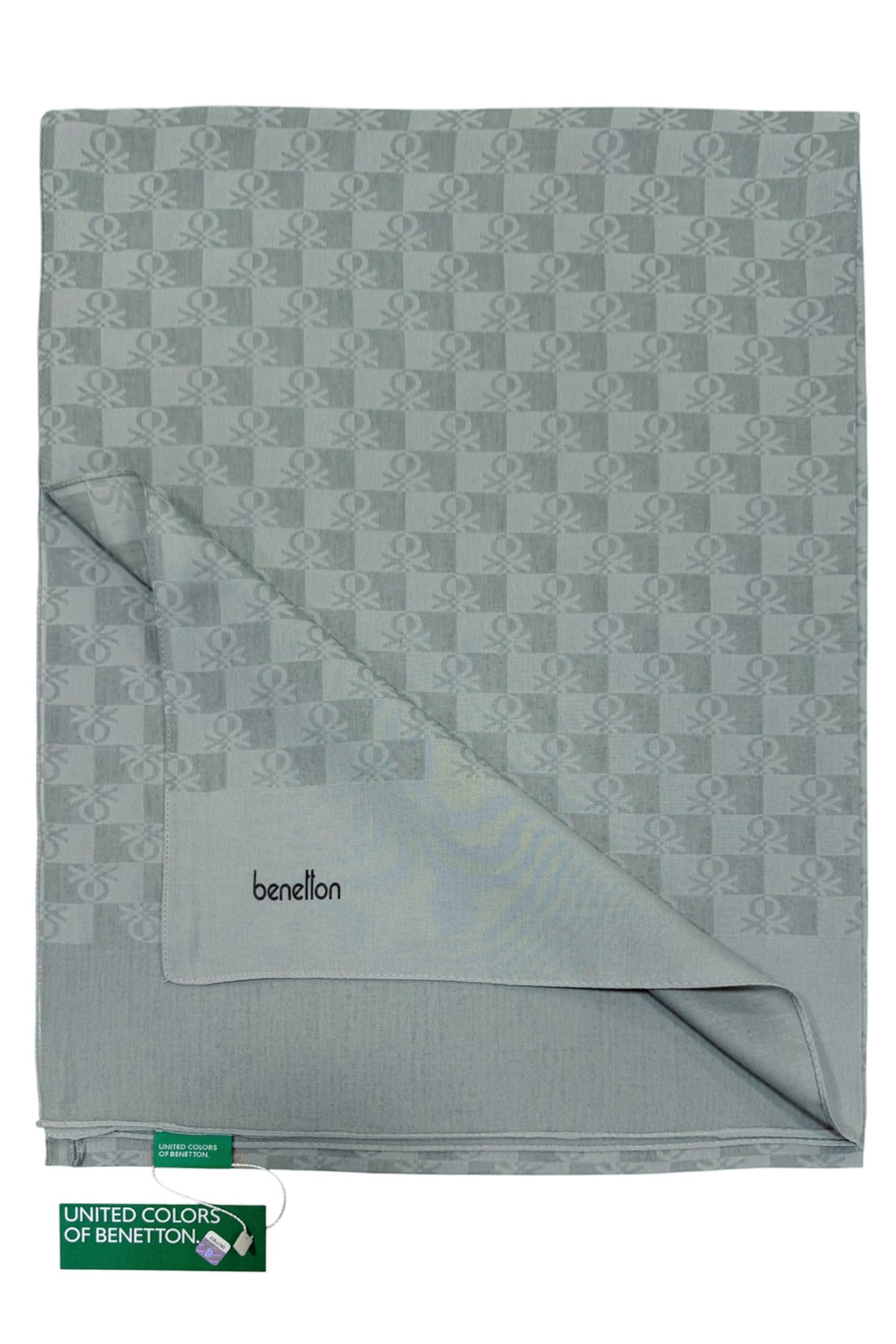 Benetton Elegante Şal - Tre - Çelik Yağmuru