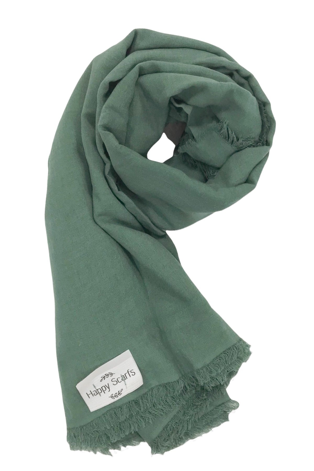 Happy Scarfs Kraş Pamuk Şal - Koyu Çağla