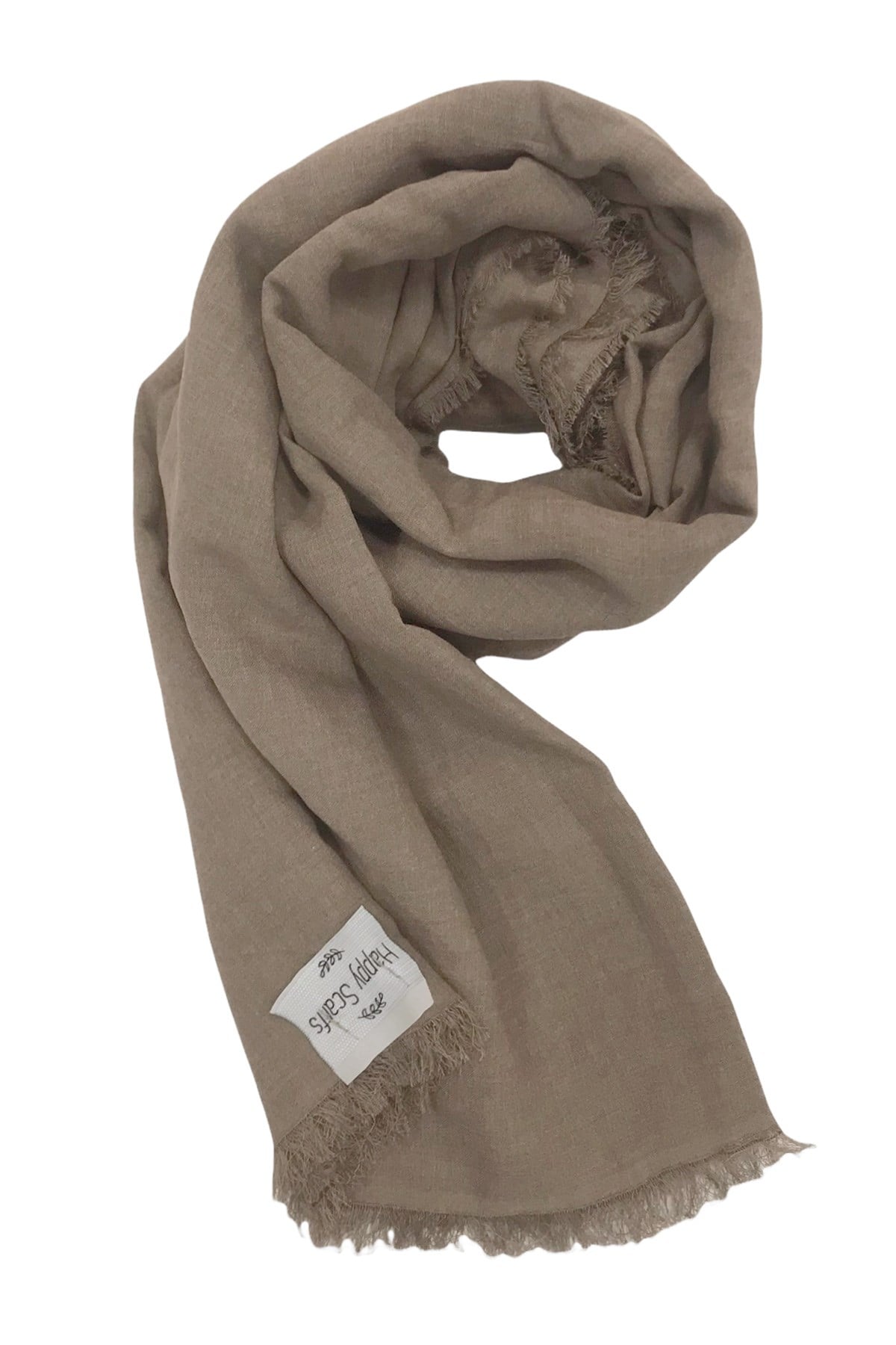 Happy Scarfs Kraş Pamuk Şal - Koyu Vizon