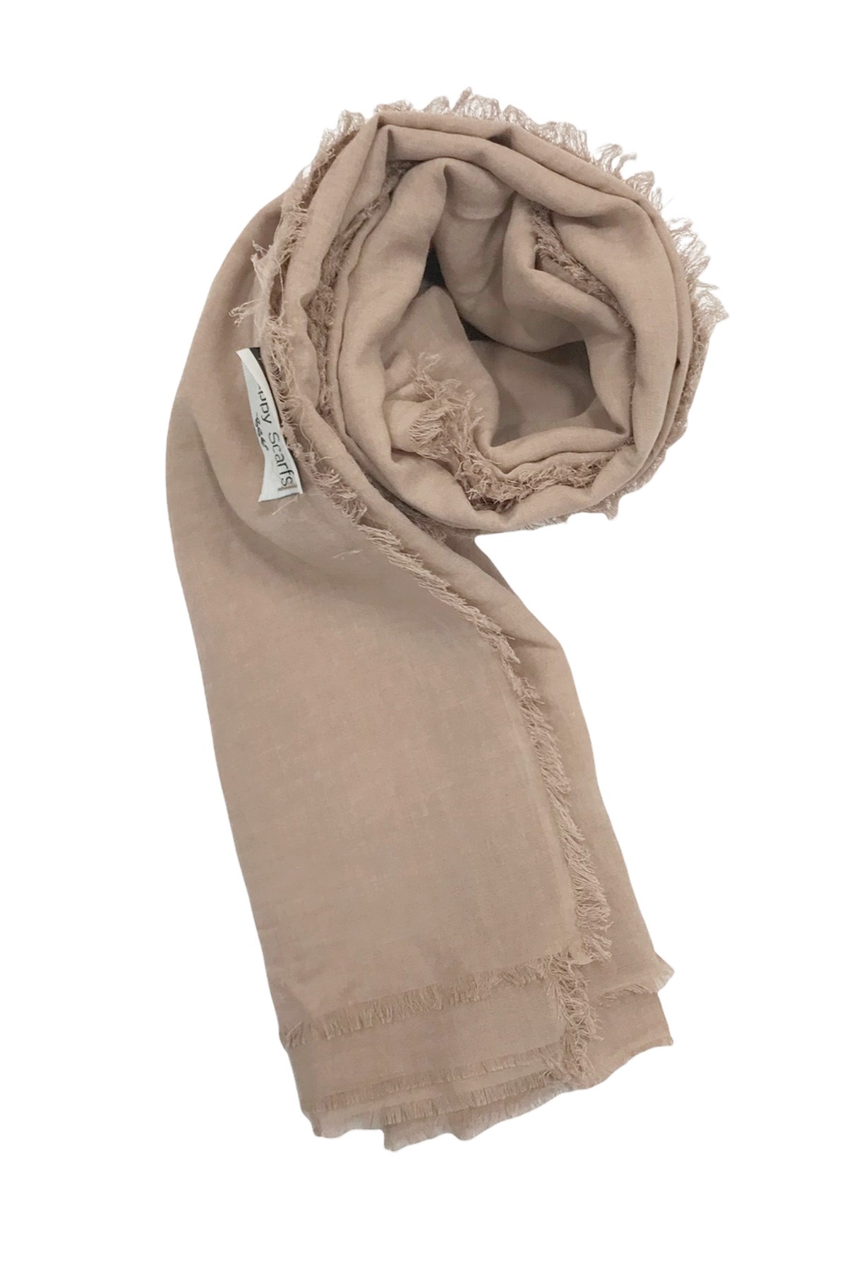 Happy Scarfs Kraş Pamuk Şal - Soft Kahve