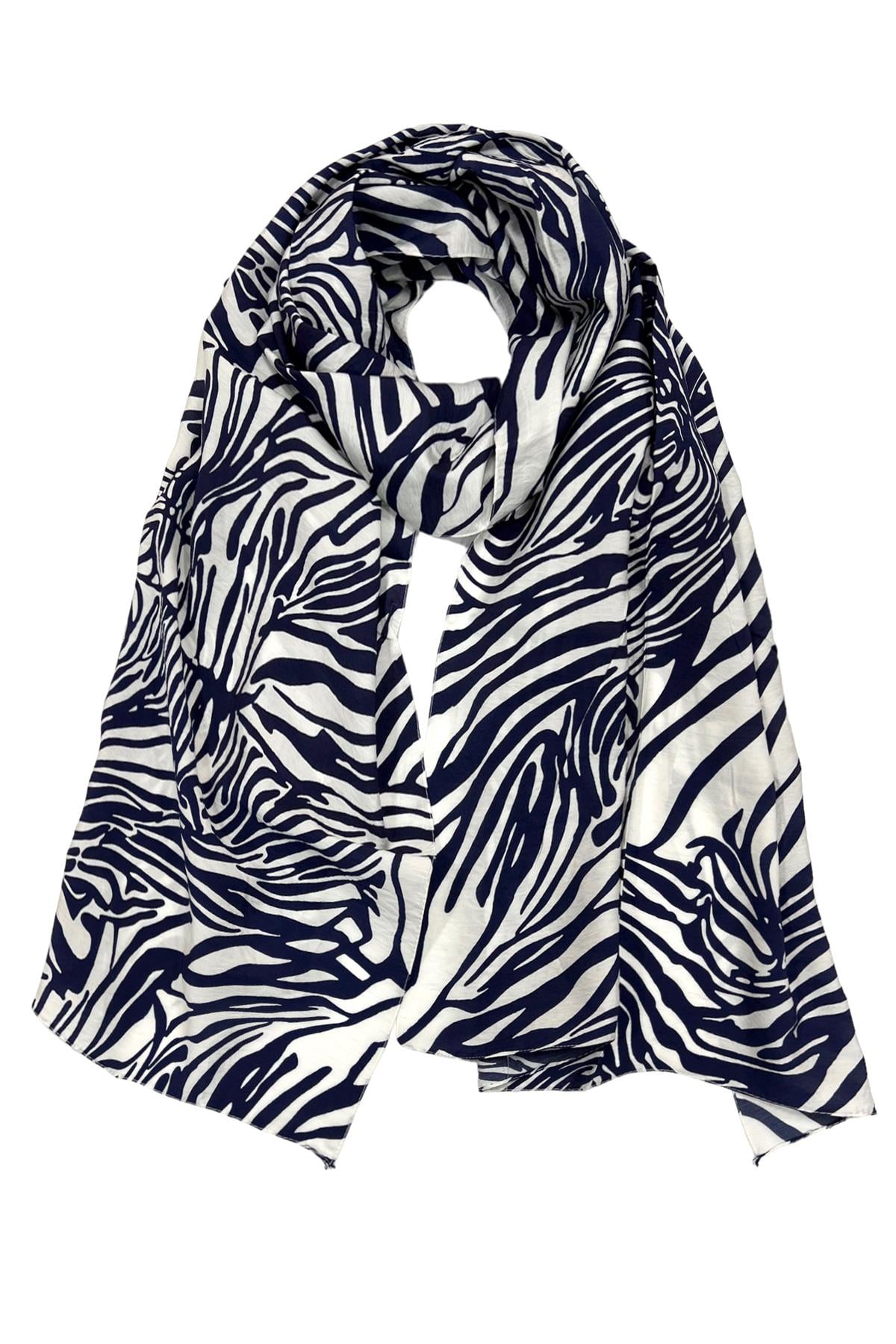 Harem Scarf Modal Şal - Zebra Model - Lacivert