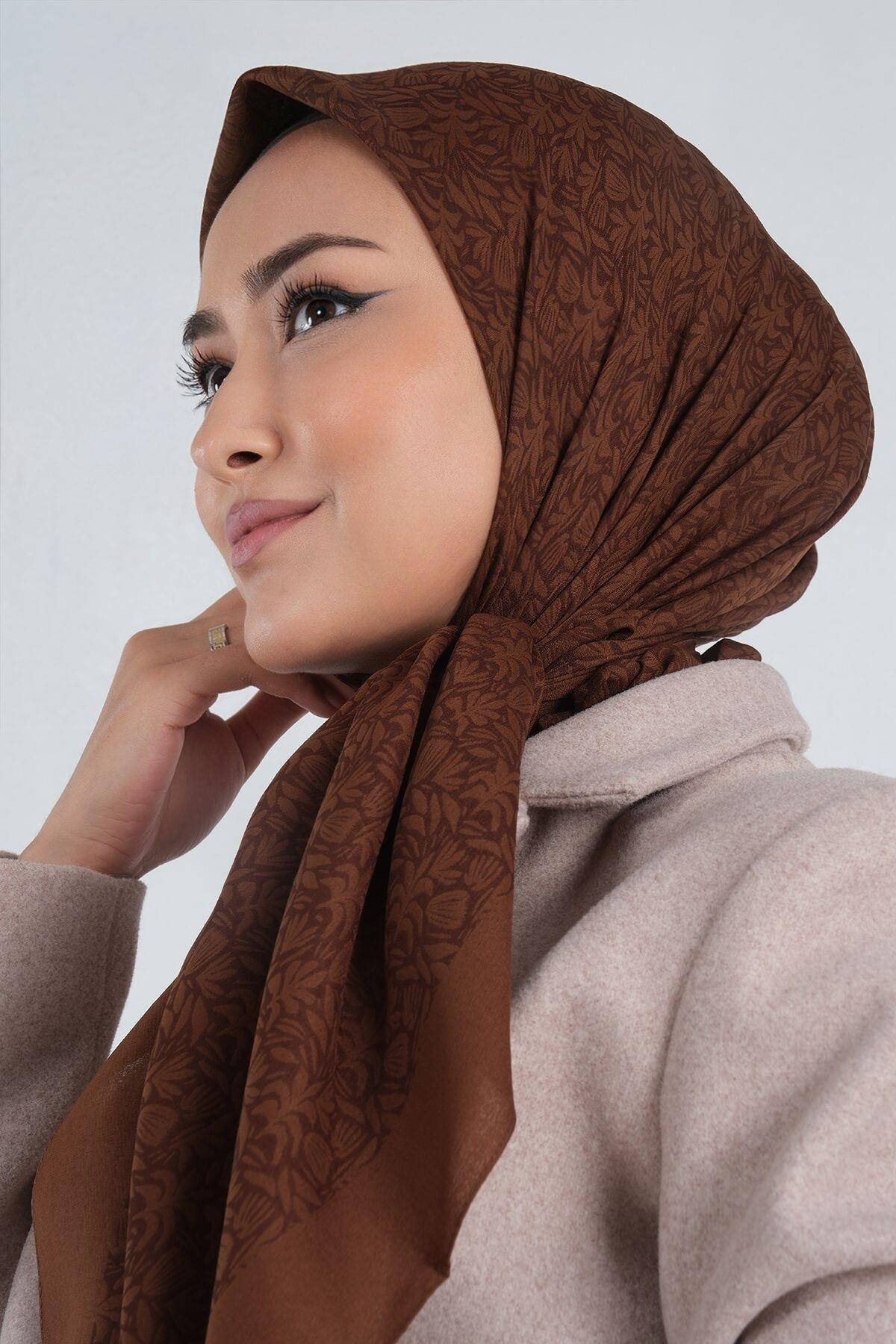 Harem Scarf Viskon Eşarp - Bade - Çikolata