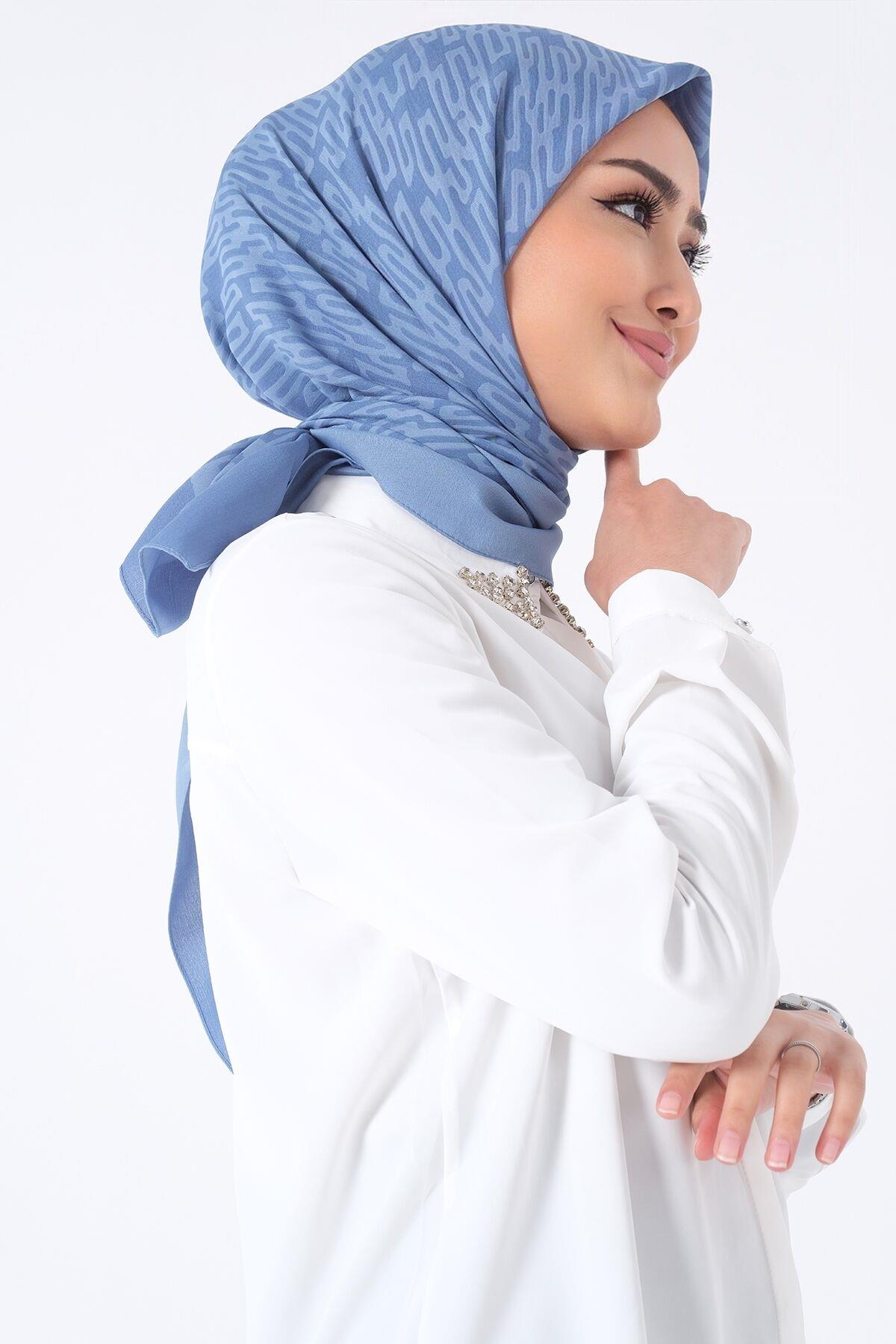 Harem Scarf Viskon Eşarp - İdil - Mavi