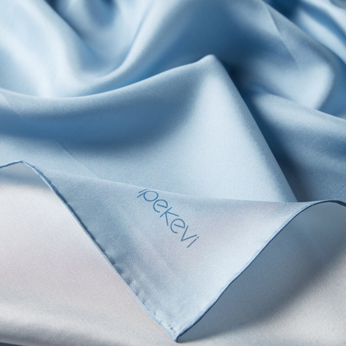 İpekevi Düz Twill İpek Eşarp - Bebe Mavi