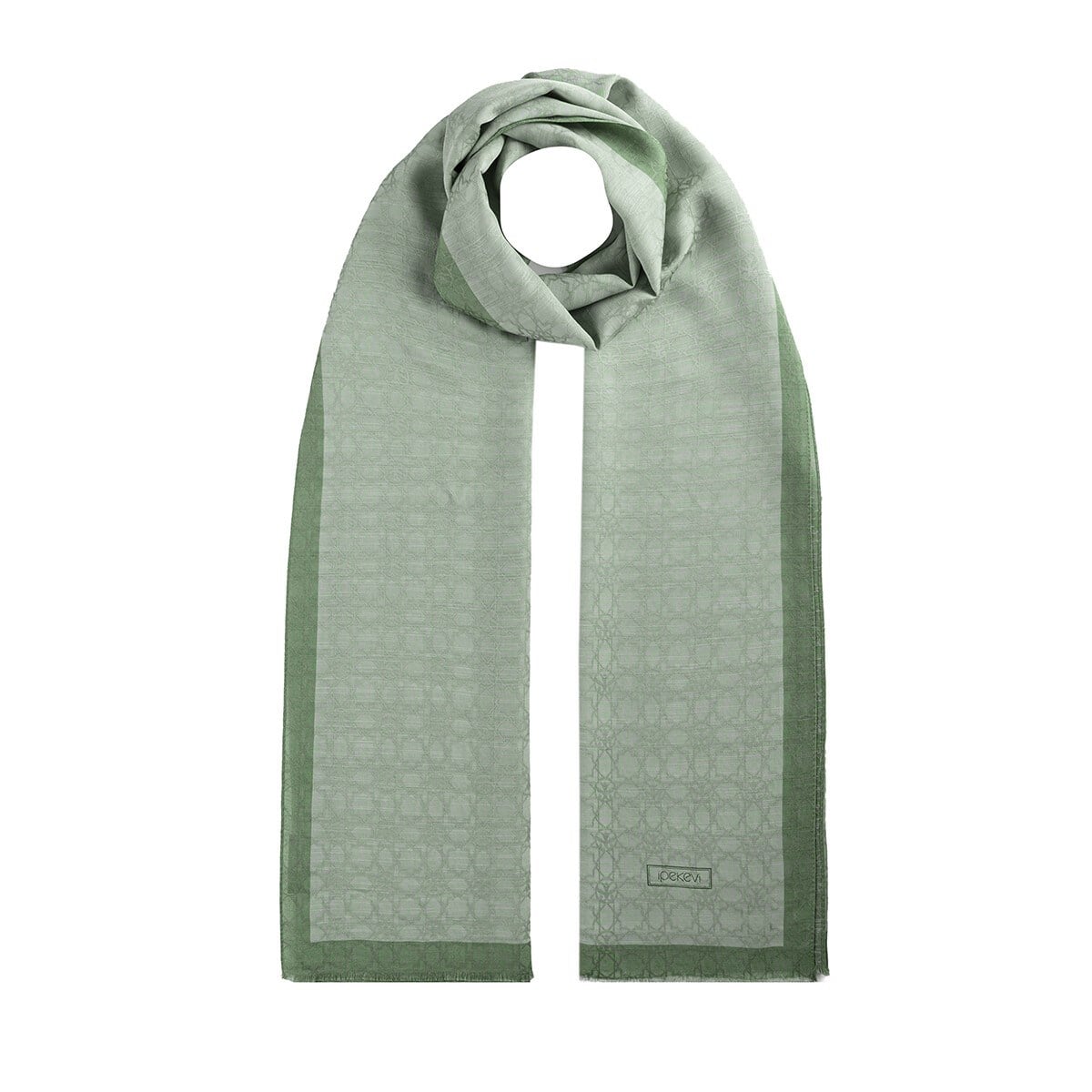 İpekevi Monogram Şal - Mint Yeşili