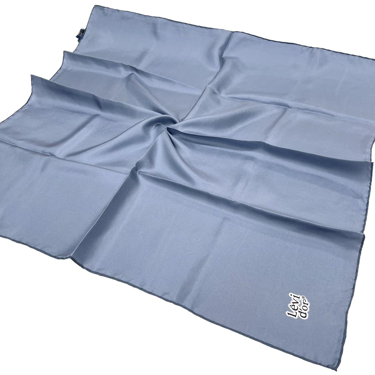 Levidor Düz Twill İpek Eşarp - Soft İndigo