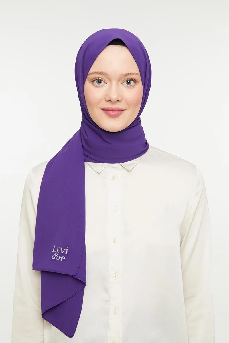 Levidor Medine İpeği Şal - Mor