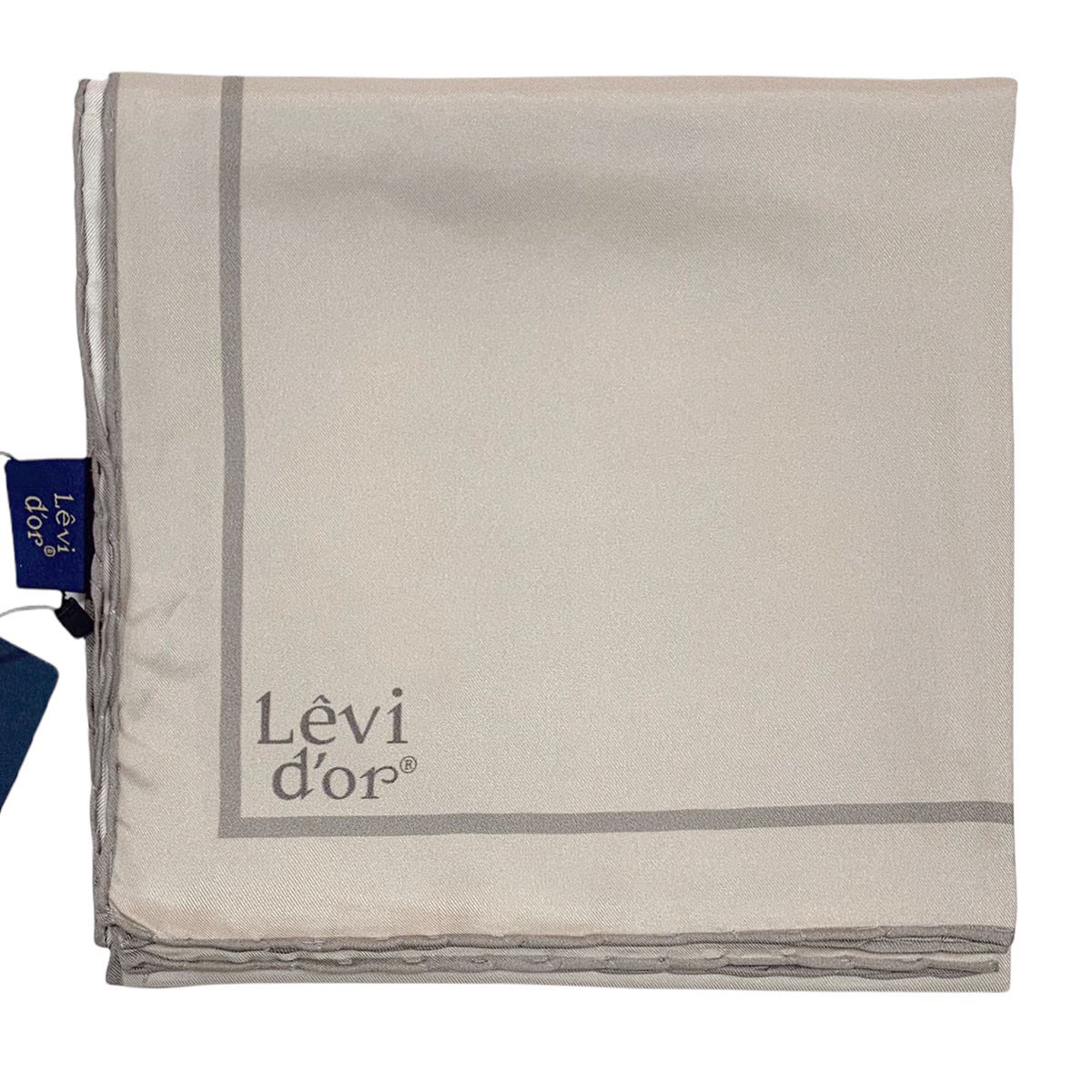 Levidor Şeritli Düz Twill İpek Eşarp - Açık Taş