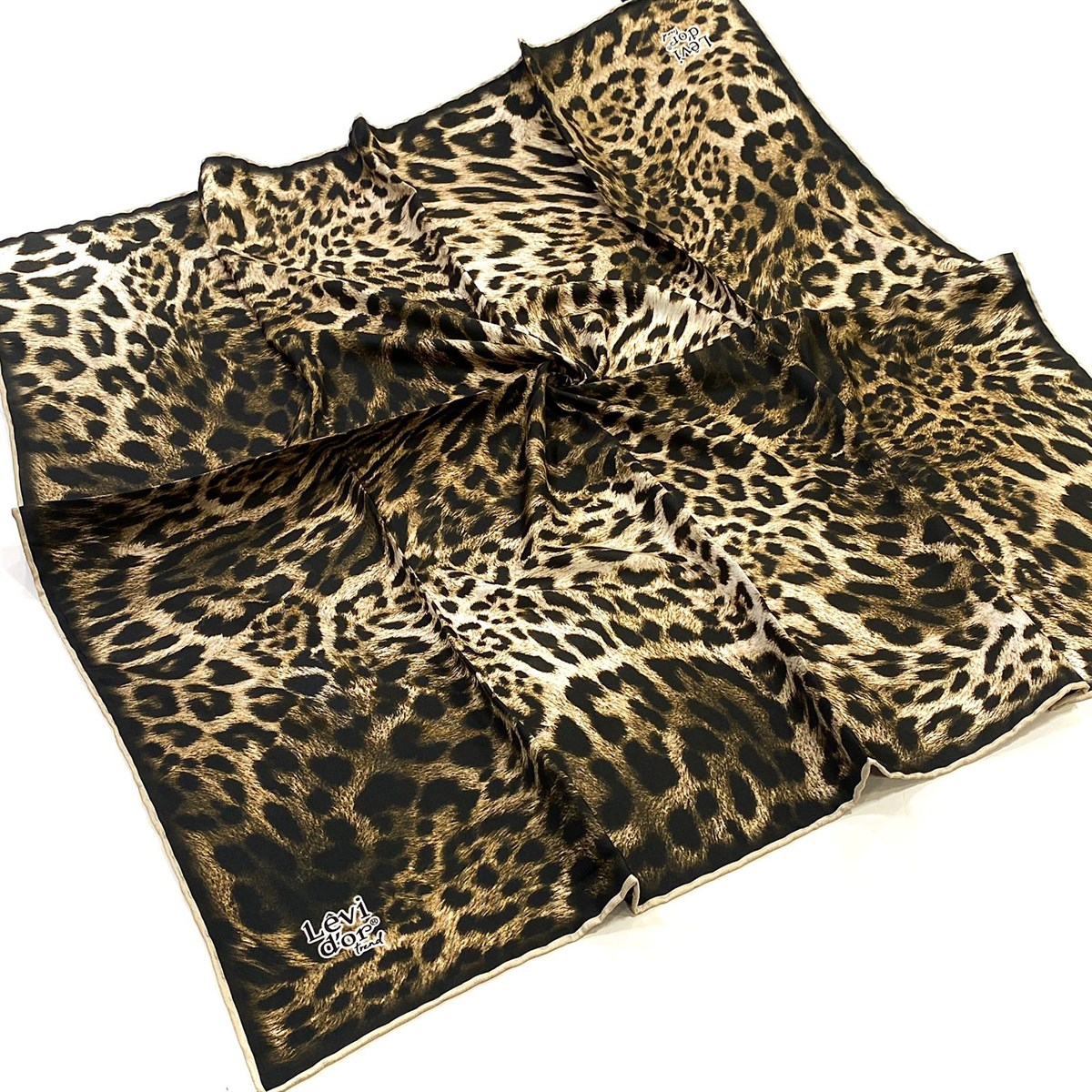 Levidor Trend Eşarp - Leopar Desen - Bej