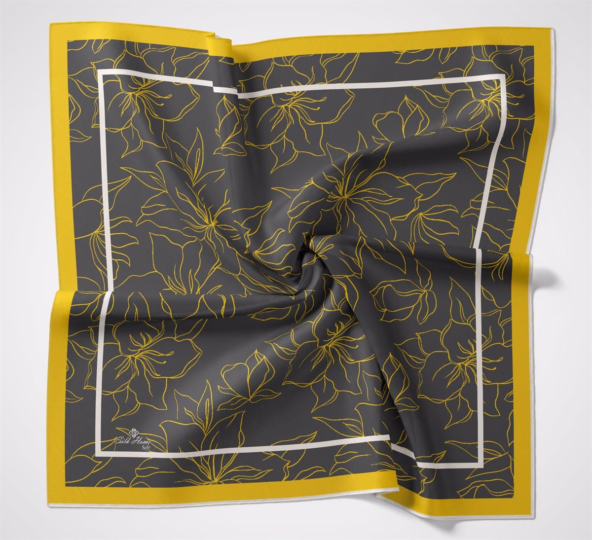 Silk Home Desenli Soft Eşarp - Antrasit