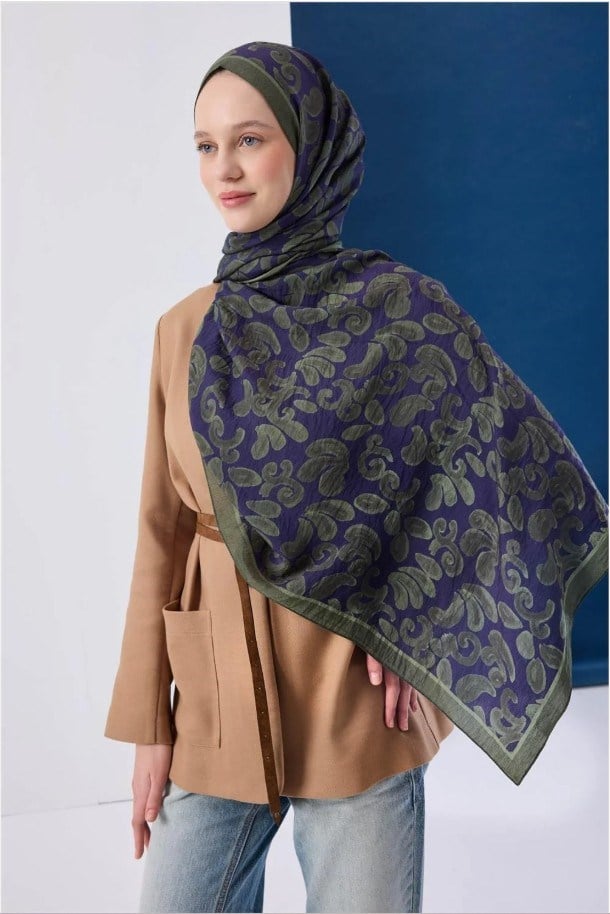 Silk Home Mayda Şal - 81016-22 Lacivert Yeşil