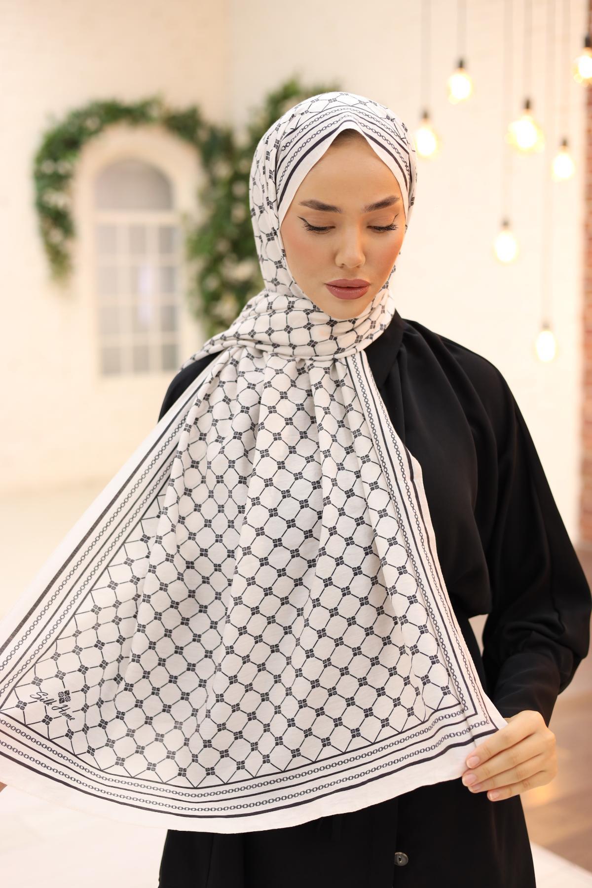 Silk Home Olinda Şal - 49005 - Siyah Beyaz