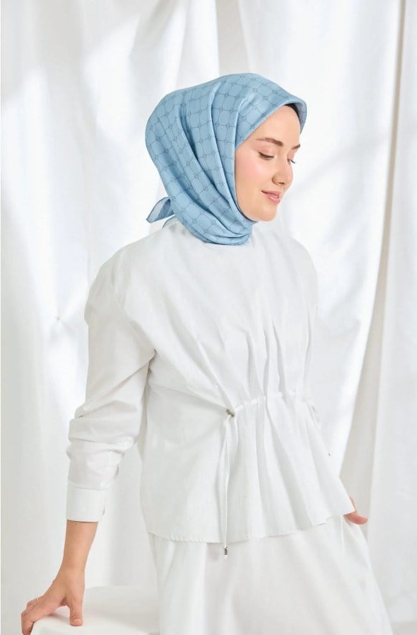 Silk Home Twill İpek Eşarp - 11539-01 Bebe Mavi