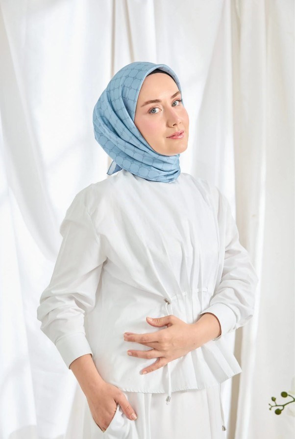 Silk Home Twill İpek Eşarp - 11539-01 Bebe Mavi