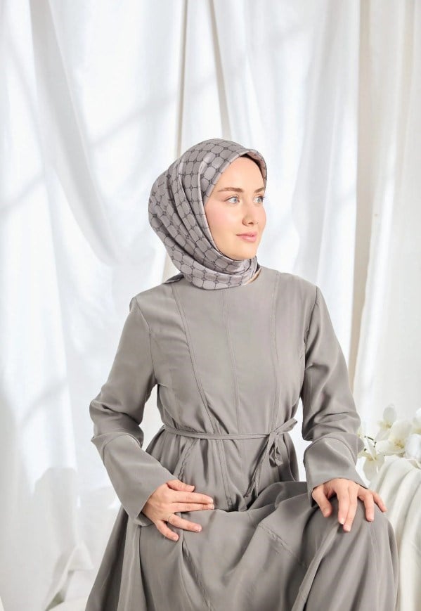 Silk Home Twill İpek Eşarp - 11539-02 Koyu Gri