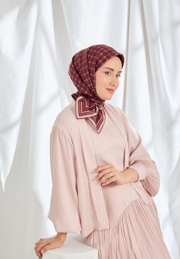 Silk Home Twill İpek Eşarp - 11539-09 Bordo