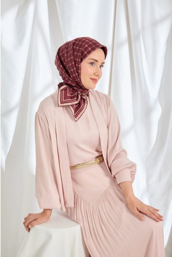Silk Home Twill İpek Eşarp - 11539-09 Bordo