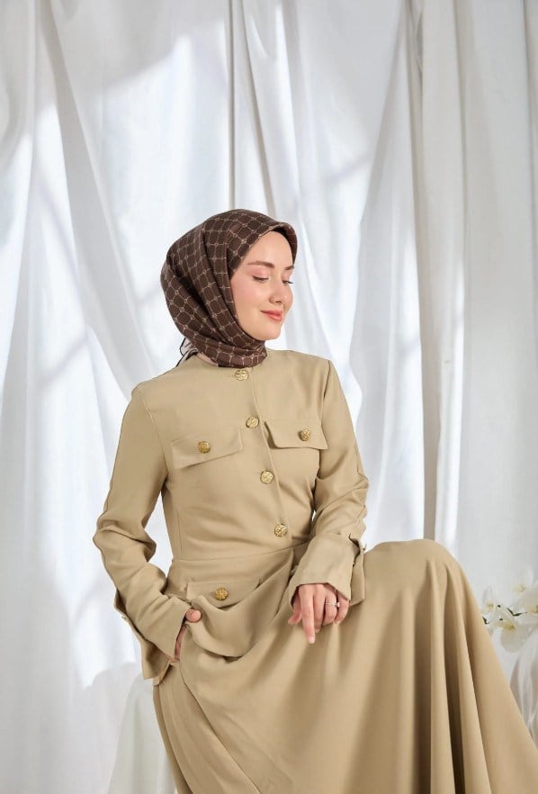 Silk Home Twill İpek Eşarp - 11539-10 Kahverengi